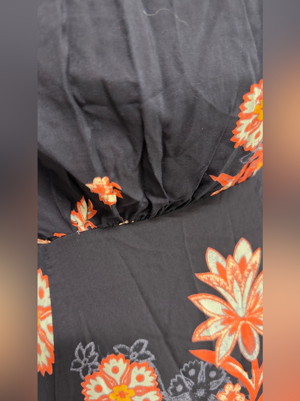 Free People Black Floral Boho Button Front Midi Dress Size 2 - Picture 13 of 16